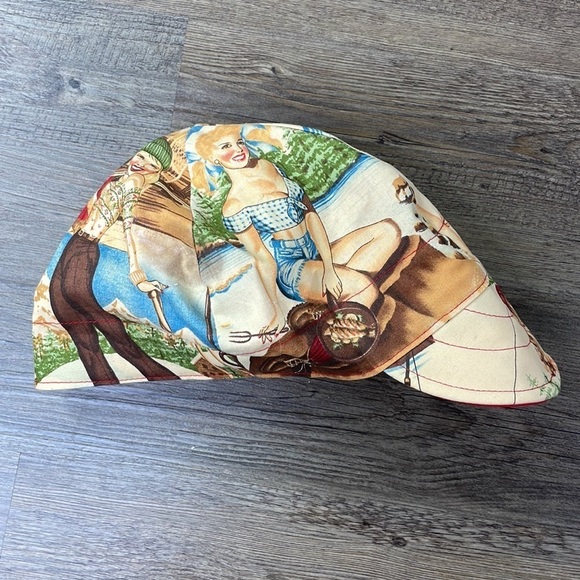 All American Pin Up Girl Biker Hat, made in USA, size Large - Picture 2 of 8